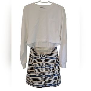 Zara combination solid cut out dress